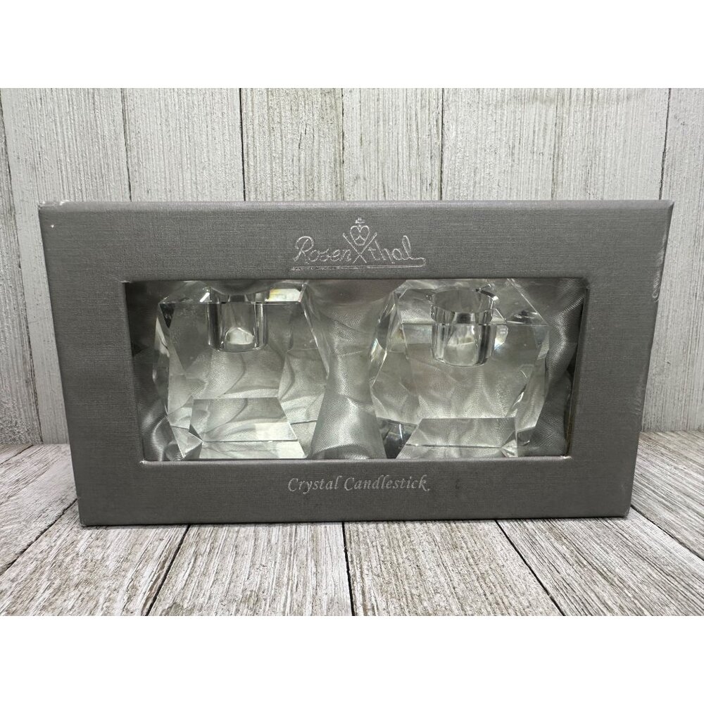 Vtg Rosenthal Regency Crystal Glass Votive Candle Holders W/ Box Set of 2 - Picture 3 of 15